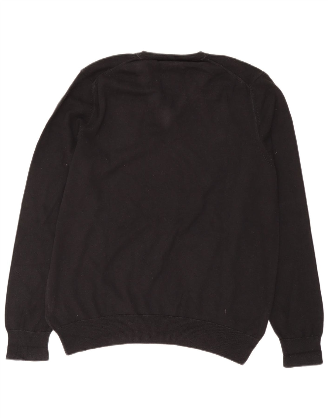 Marks & Spencer Herren-Pullover mit V-Ausschnitt, groß, aus schwarzer Baumwolle