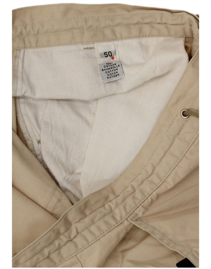 VINTAGE Herren Cargo Shorts IT 50 Large W34 Beige Baumwolle