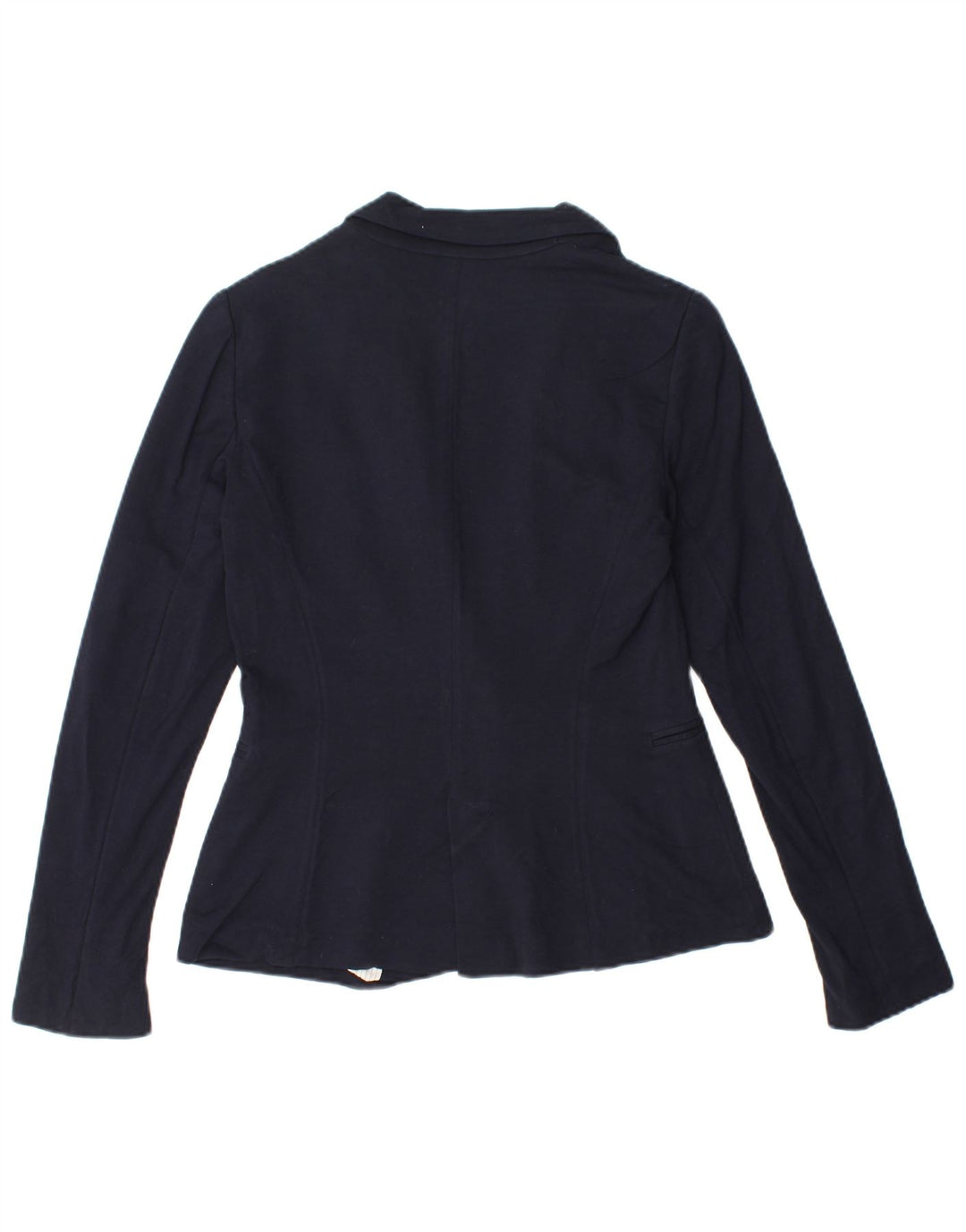 ZARA Womens 1 Button Blazer Jacket UK 6 XS Navy Blue Viscose