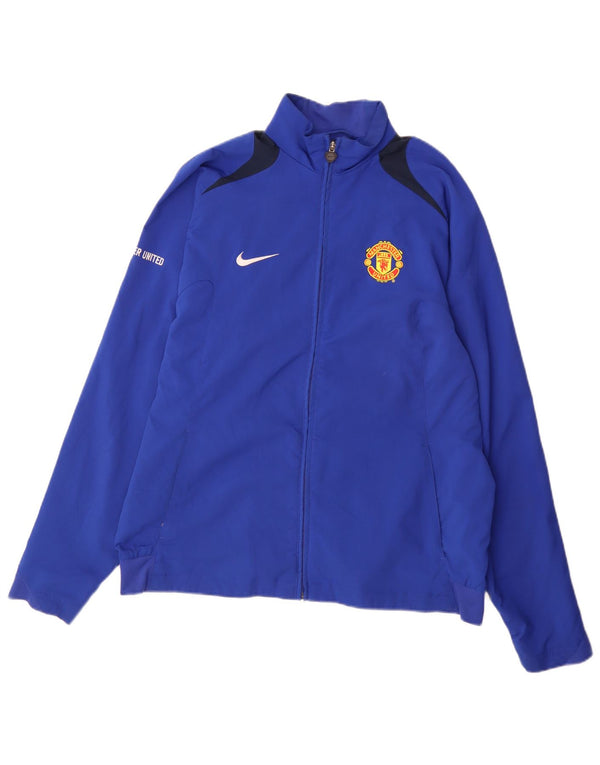 Nike Herren Manchester United Trainingsanzug Top Jacke UK 42/44 Large Blau Sport