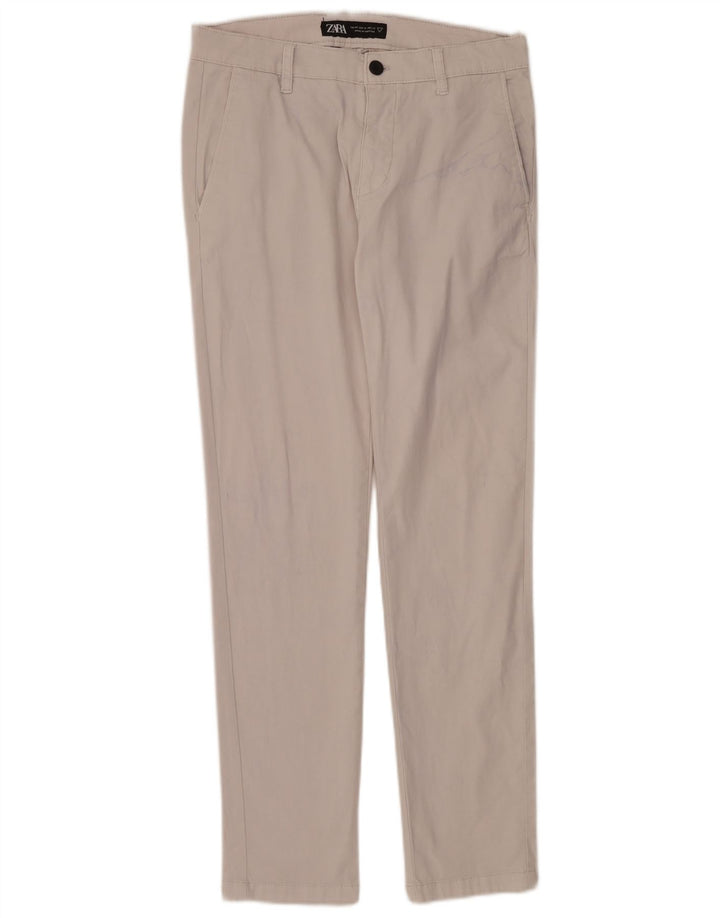 Zara Slim Chino-Hose für Herren, EU 40, M, B31, L30, gebrochenes Weiß