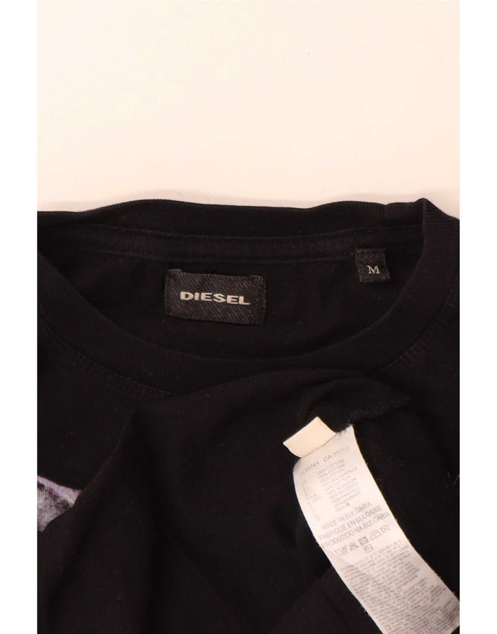 Diesel Herren-T-Shirt mit Grafik, mittelschwarze Baumwolle