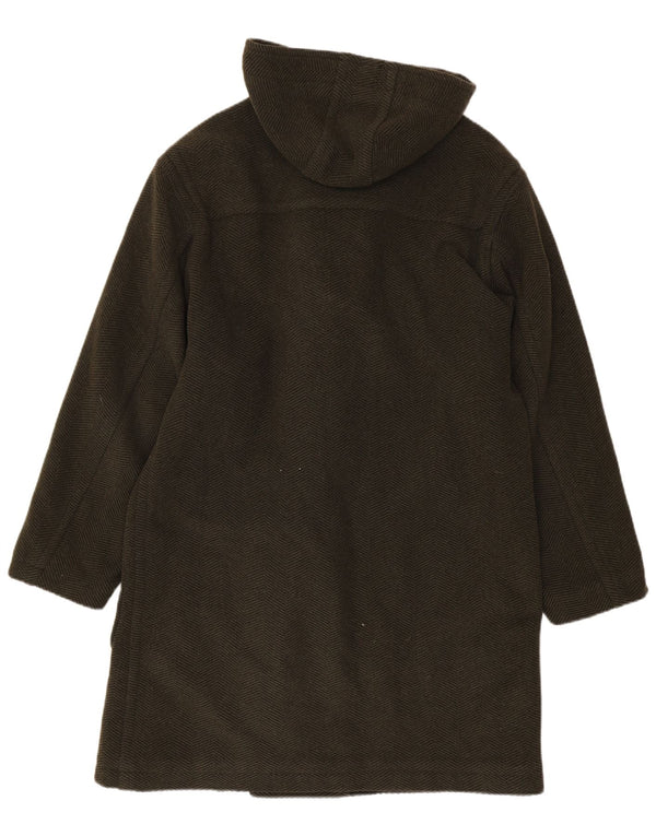 Vintage Herren Dufflecoat mit Kapuze UK 38 Medium Khaki Wolle