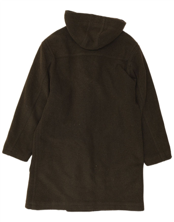 Vintage Herren Dufflecoat mit Kapuze UK 38 Medium Khaki Wolle