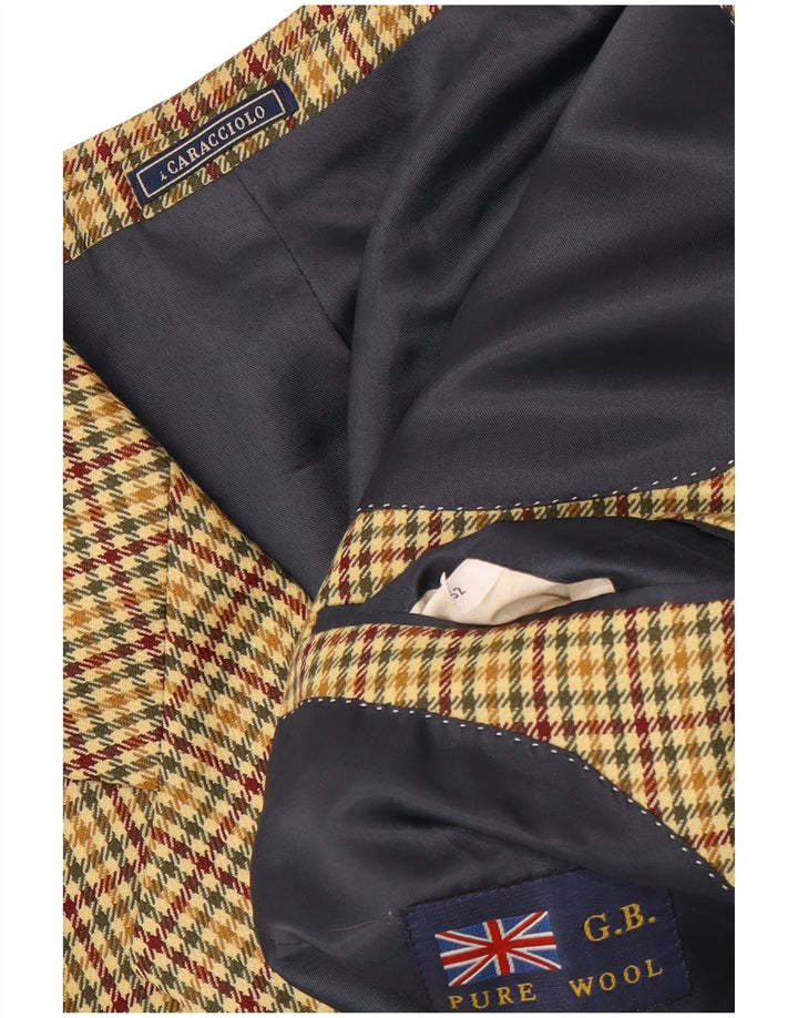 Caracciolo Herren 2-Knopf-Blazerjacke IT 52 XL Brauner Hahnentritt