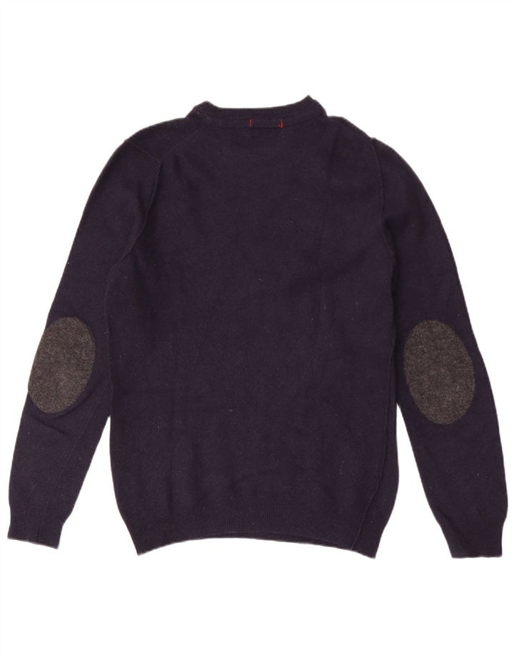 Woolrich Herren-Pullover mit Rundhalsausschnitt, Größe S, marineblaue Wolle
