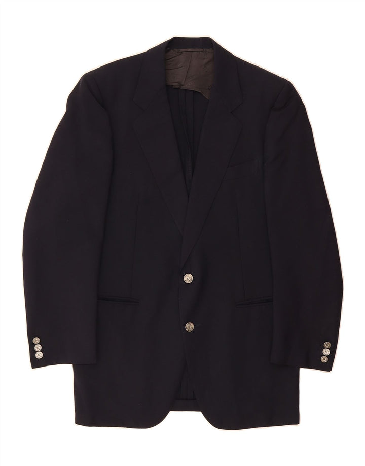 CHRISTIAN DIOR Mens Paris 2 Button Blazer Jacket UK 38 Medium Navy Blue Vintage Christian Dior and Second-Hand Christian Dior from Messina Hembry 