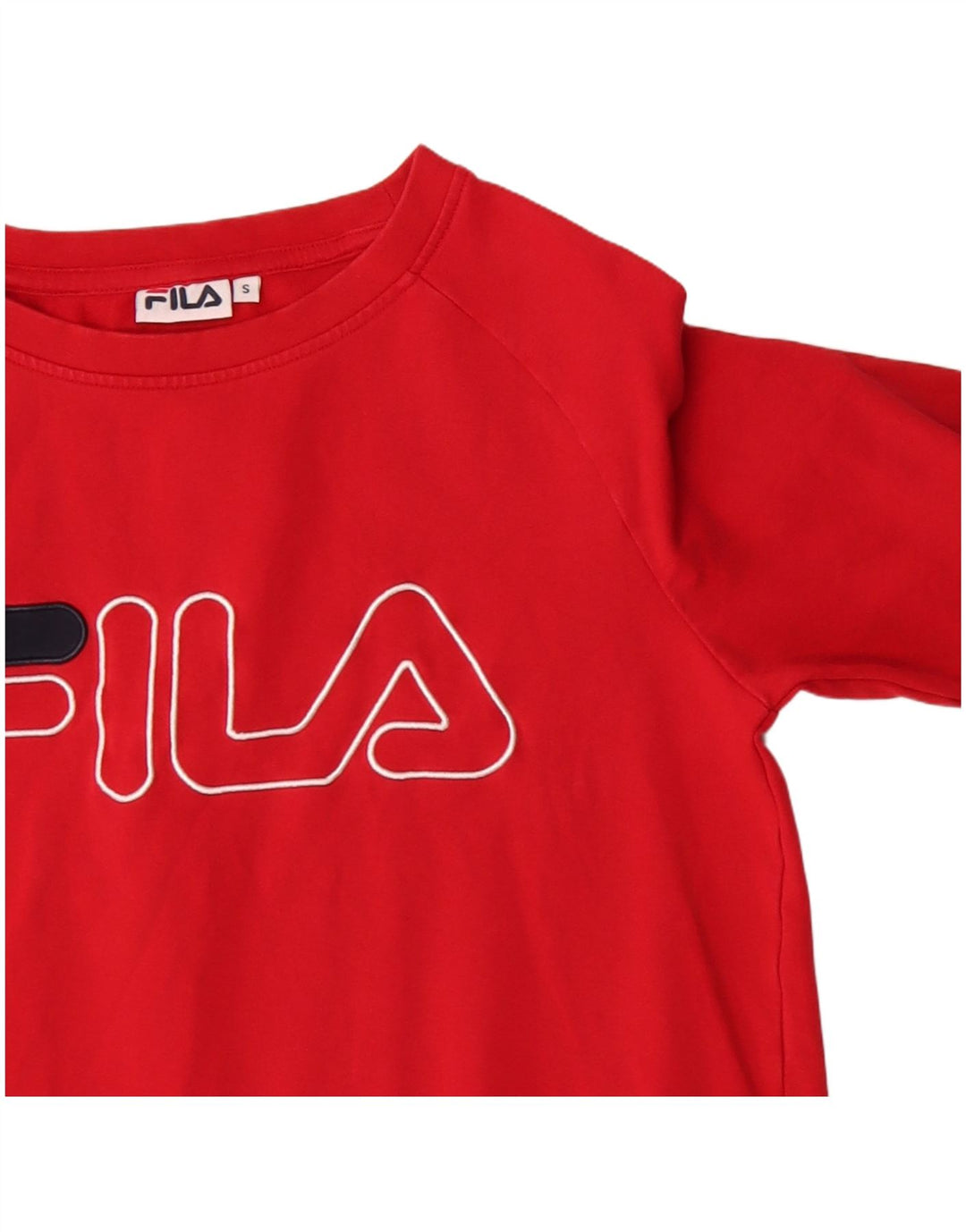 Fila Damen Grafik-Sweatshirt-Pullover UK 10 Small Rote Baumwolle