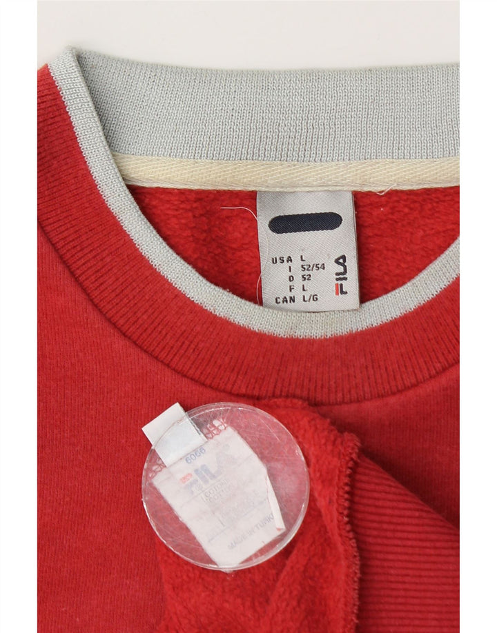 Fila Herren Sweatshirt Pullover IT 52/54 Große rote Baumwolle
