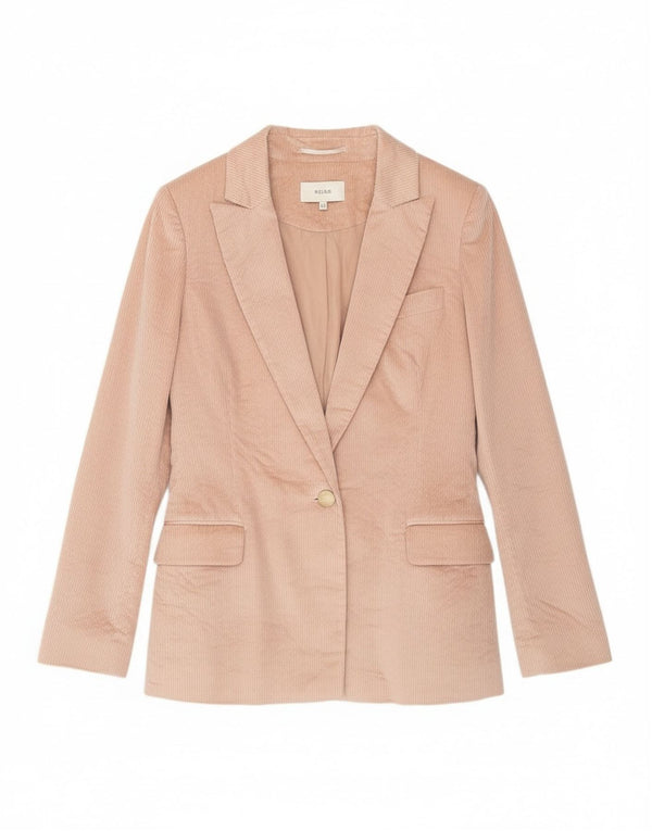 Reiss Damen 1-Knopf-Blazer aus Cord, UK 12, mittelrosa, Baumwolle