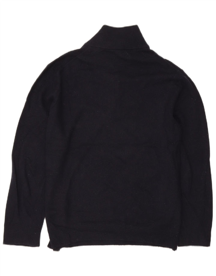 GANT Womens Oversized Zip Neck Jumper Sweater UK 20 2XL Navy Blue Wool