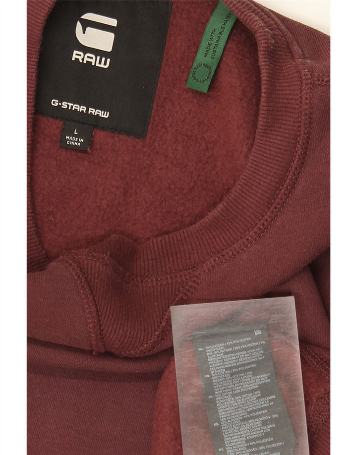 G-Star Herren-Sweatshirt-Pullover, groß, Burgunderrot, Baumwolle