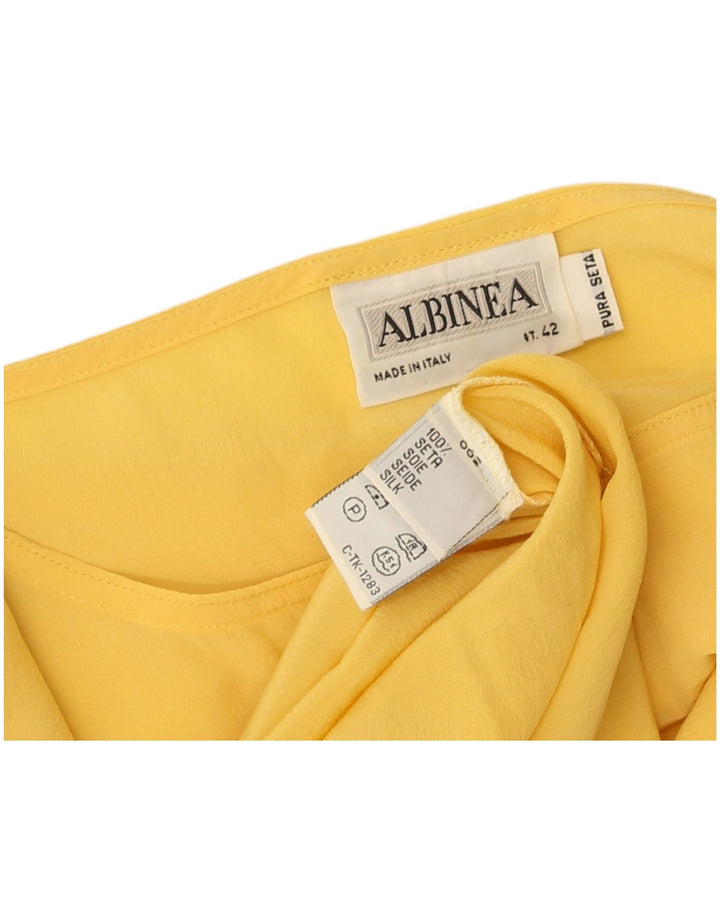Vintage Damen Bluse Top IT 42 Mittelgelbe Seide