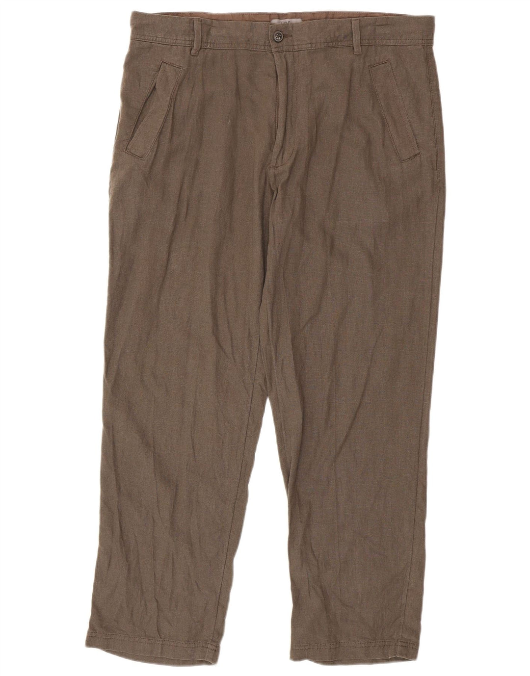 MARKS & SPENCER Herren-Chinohose mit normaler Passform, W36 L29, braunes Leinen