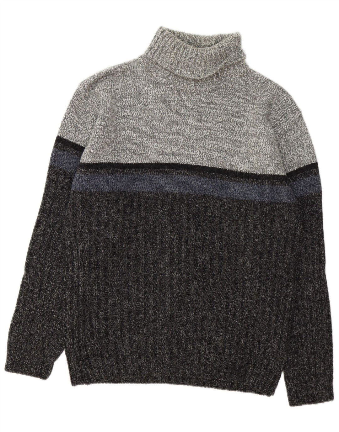 C&A Herren Canda Rollkragenpullover, Größe L, Grau, Farbblock