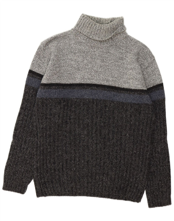 C&A Herren Canda Rollkragenpullover, Größe L, Grau, Farbblock