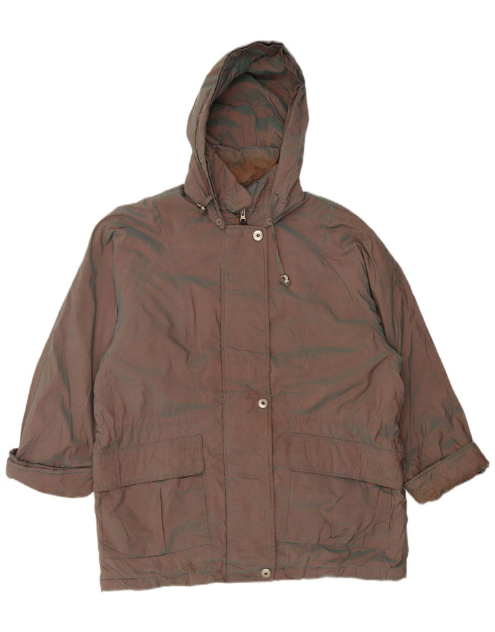 LONDON FOG Damen-Windbreaker-Jacke mit Kapuze, übergroß, Gr. 16, Braun
