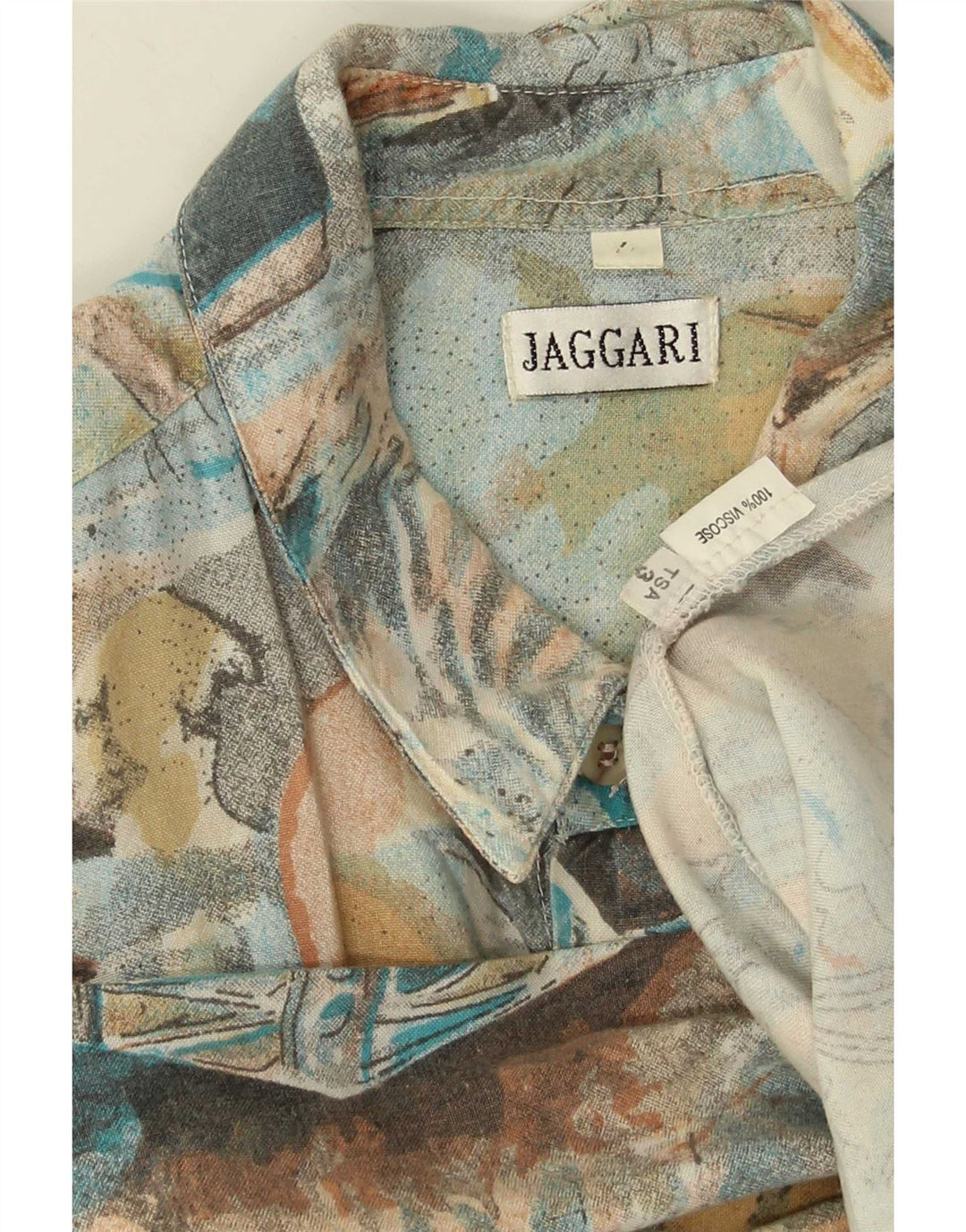 Vintage Herrenhemd, groß, mehrfarbig, Patchwork-Viskose