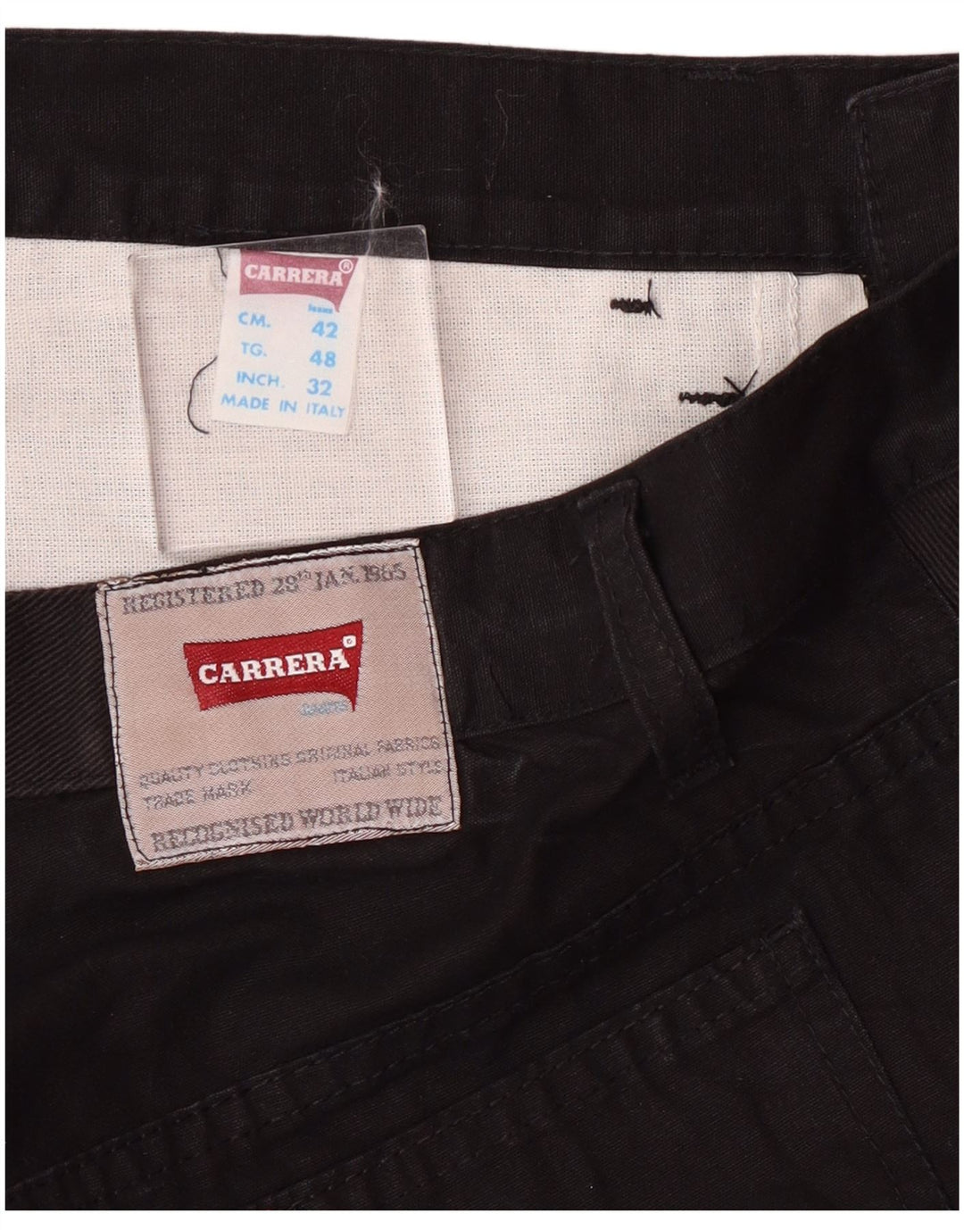 Carrera Herren-Freizeithose, gerade, W35, L28, Schwarz, Baumwolle