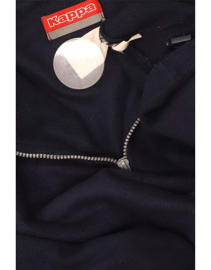 KAPPA Herren-Fleecepullover mit Reißverschluss am Hals, mittelmarineblaues Polyester