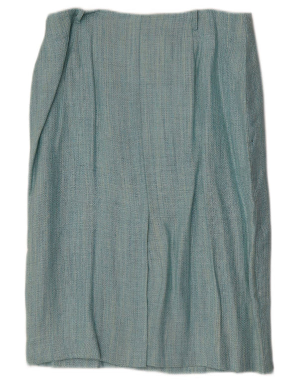 Mariella Rosati Gerader Damenrock UK 12 Medium W30 Blaues Leinen