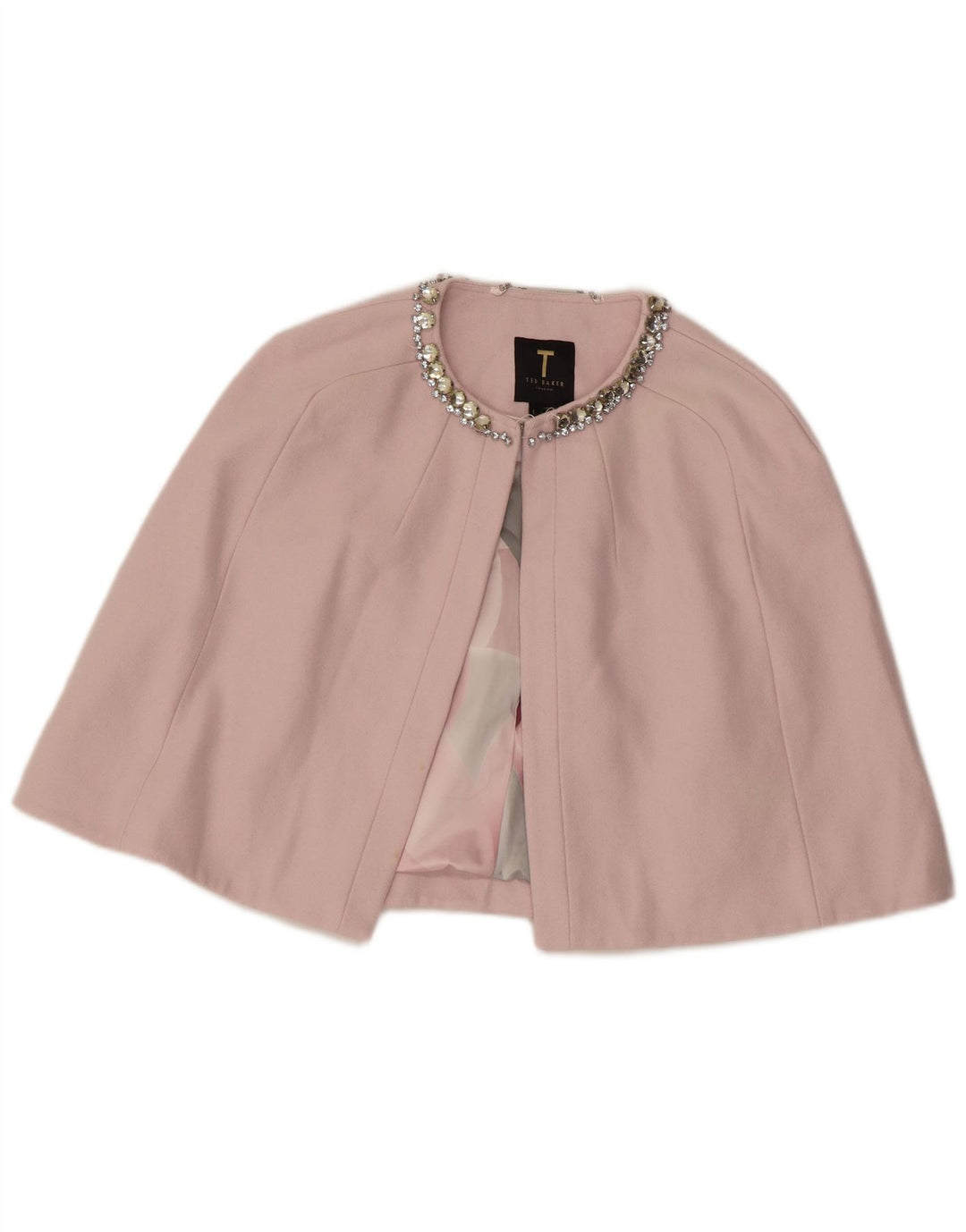 Ted Baker Damen Ponchomantel UK 14 Große rosa Wolle