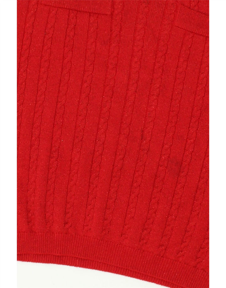 VINTAGE Womens Oversized Turtle Neck Jumper Sweater UK 14 Medium Red Wool | Vintage Vintage | Thrift | Second-Hand Vintage | Used Clothing | Messina Hembry 