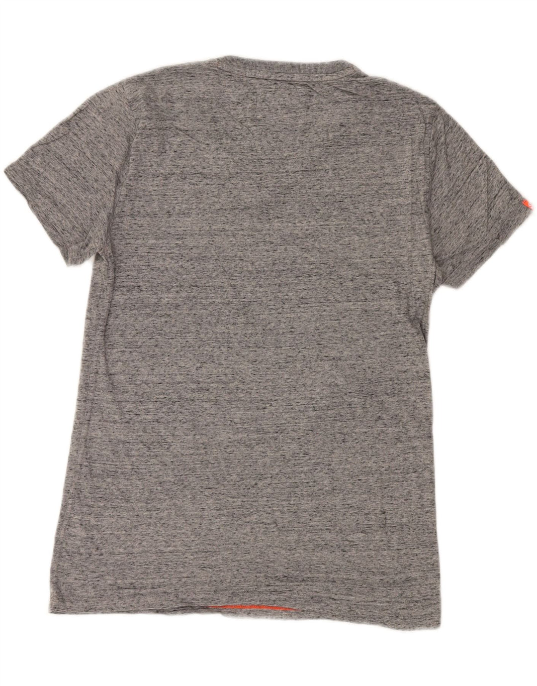 SUPERDRY Herren-T-Shirt-Oberteil aus mittelgrau gesprenkelter Baumwolle