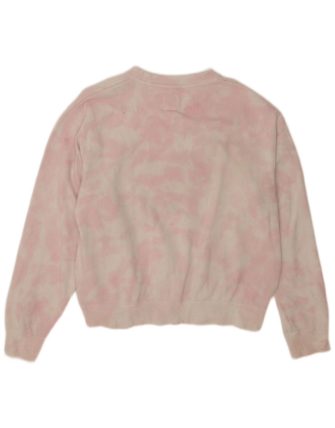 Billabong Damen Grafik-Sweatshirtpullover UK 14 Mittelrosa Batikfärbung