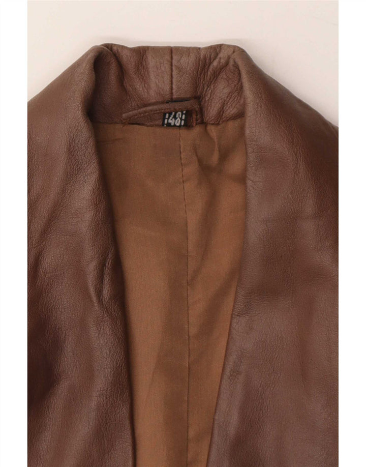 Vintage Damen-Lederjacke mit entspannter Passform, EU 48 2XL, Braun