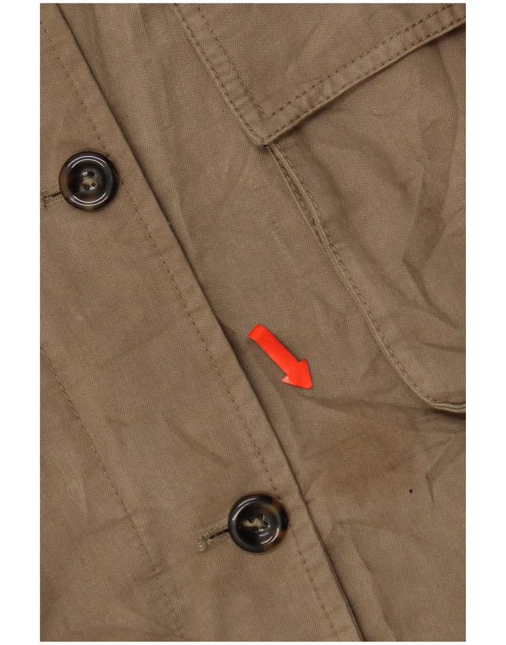 Massimo Dutti Damen-Parka mit Kapuze, UK 14, mittlere Khaki-Baumwolle