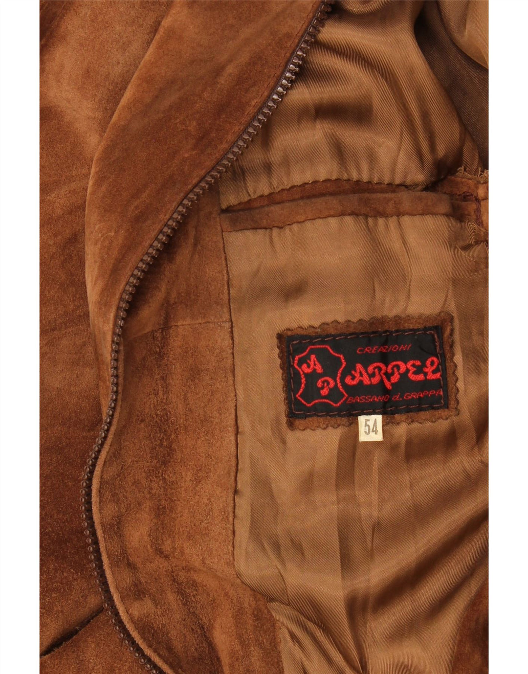 Vintage Herren Wildleder Bomberjacke IT 54 2XL Beige