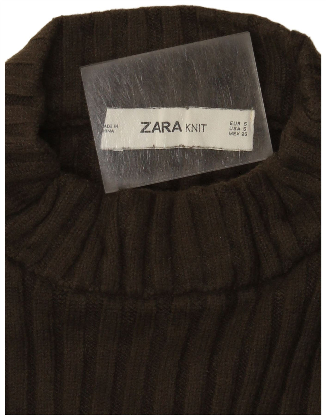 Zara Damen Crop Oversized Rollkragenpullover Pullover UK 10 Small Khaki