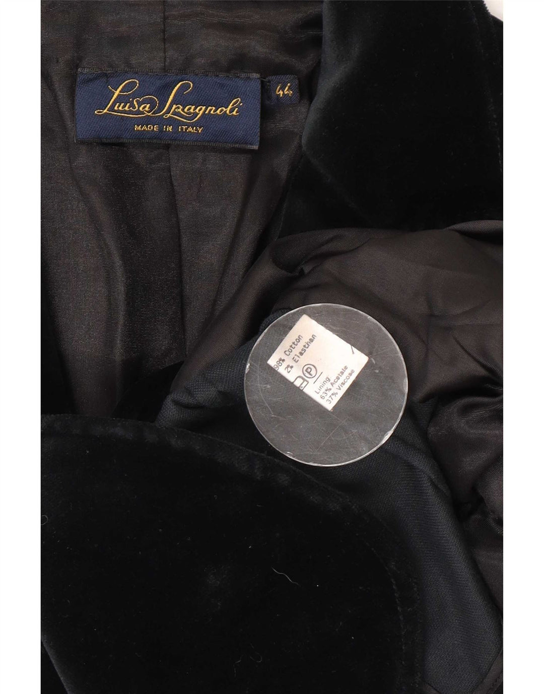Luisa Spagnoli Damen 2-Knopf-Samt-Blazerjacke IT 44 Mittelschwarz