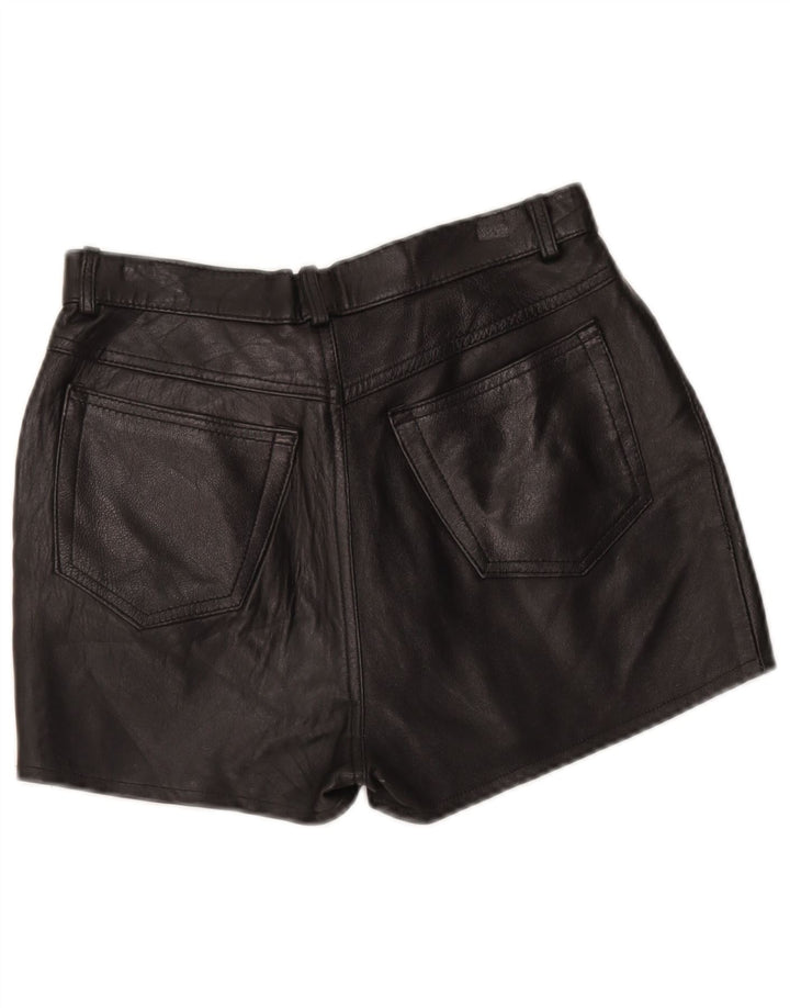 Vintage Damen Ledershorts W28 Medium Schwarz