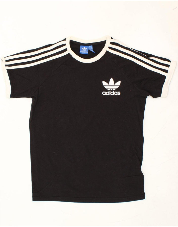 ADIDAS Mens T-Shirt Top Small Black Cotton Vintage Adidas and Second-Hand Adidas from Messina Hembry 