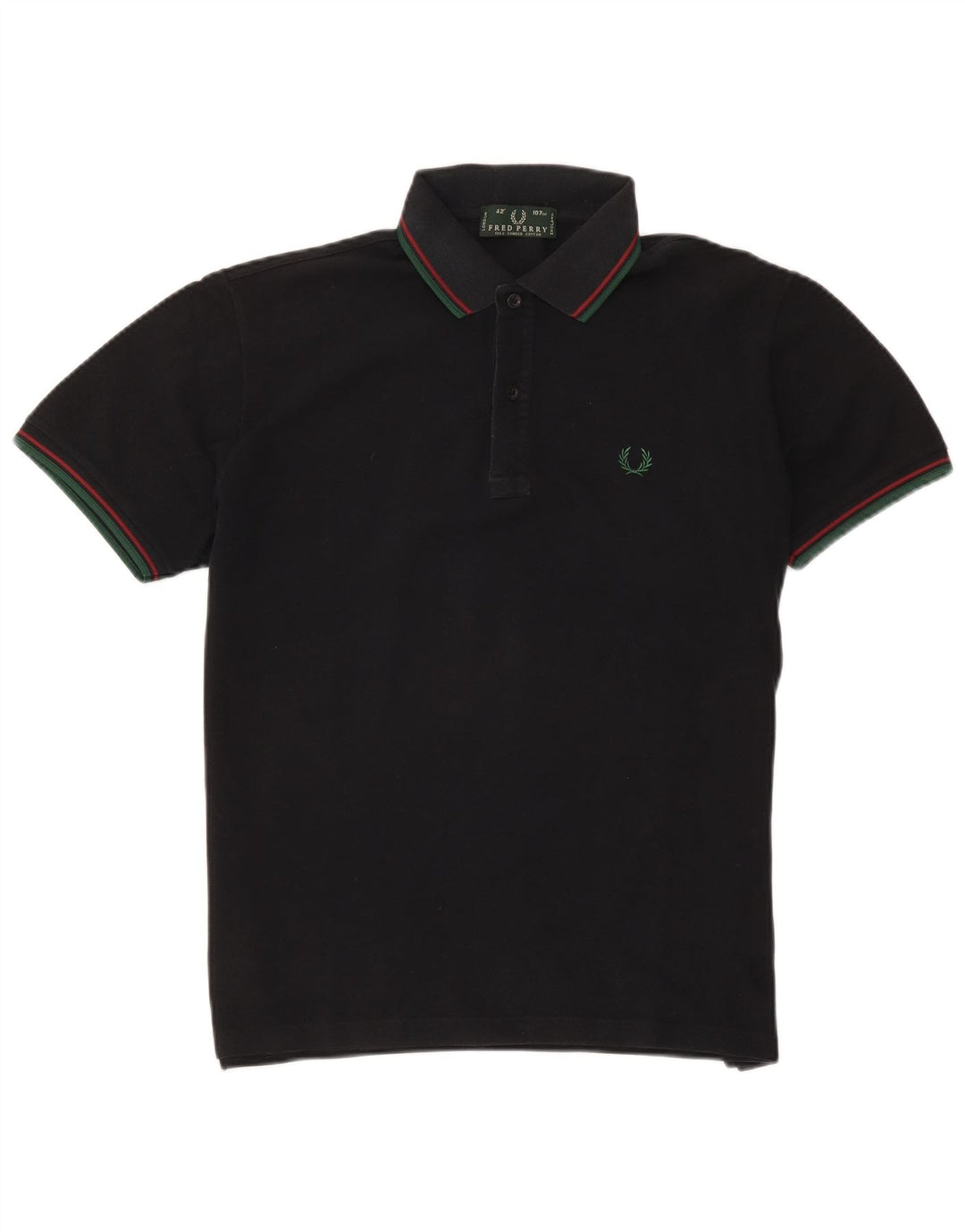 Fred Perry Herren-Poloshirt, mittelschwarz, gestreift, Baumwolle