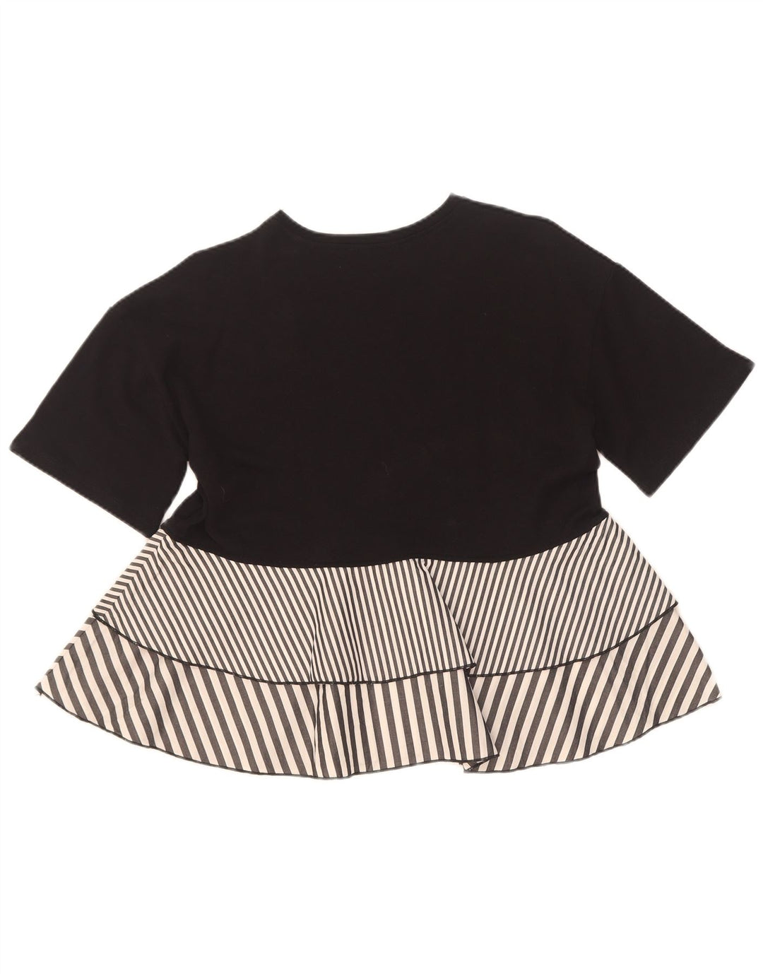 Zara Damen Bluse Top UK 10 Small Schwarz gestreift