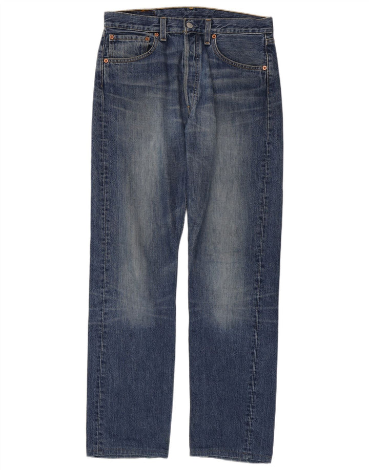 Levi's Herren 501 Straight Jeans W32 L34 Blaue Baumwolle