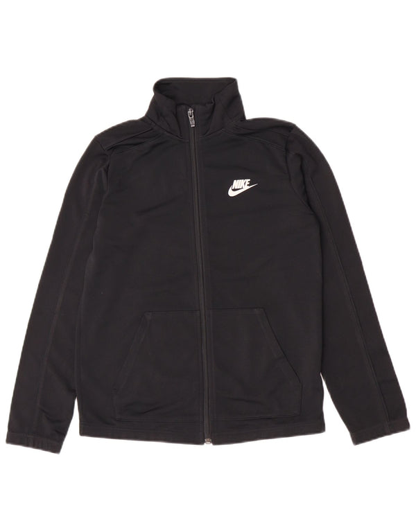 Nike Jungen-Trainingsanzug-Top-Jacke, 10–11 Jahre, mittelgroßes schwarzes Polyester