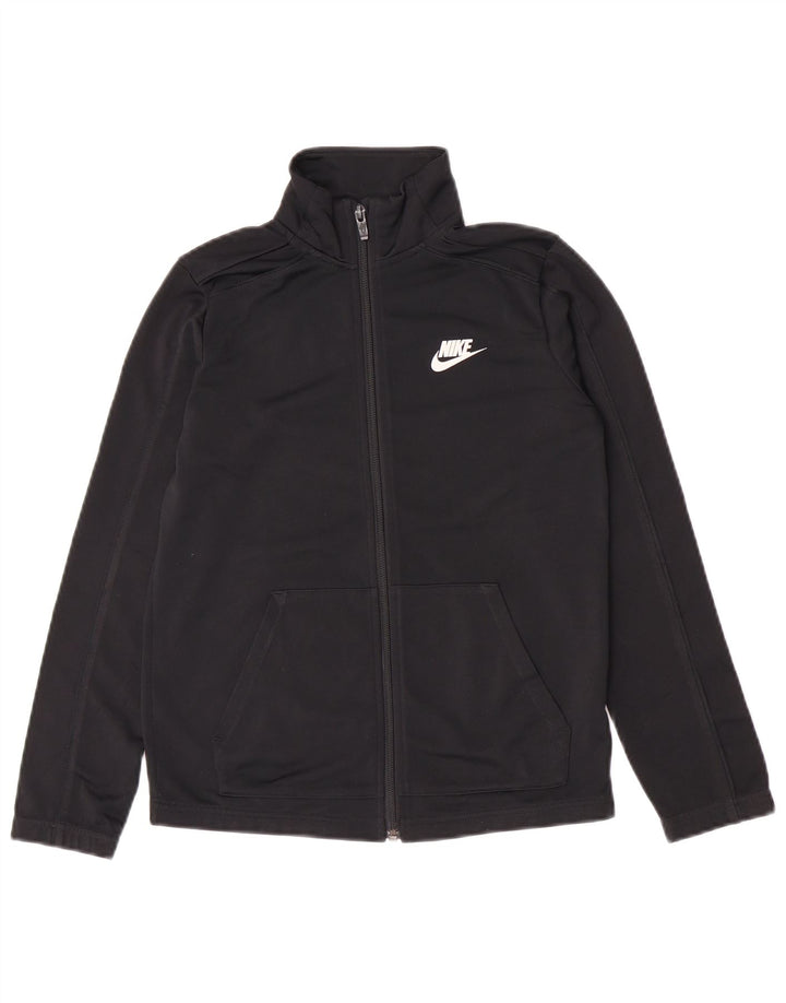 Nike Jungen-Trainingsanzug-Top-Jacke, 10–11 Jahre, mittelgroßes schwarzes Polyester