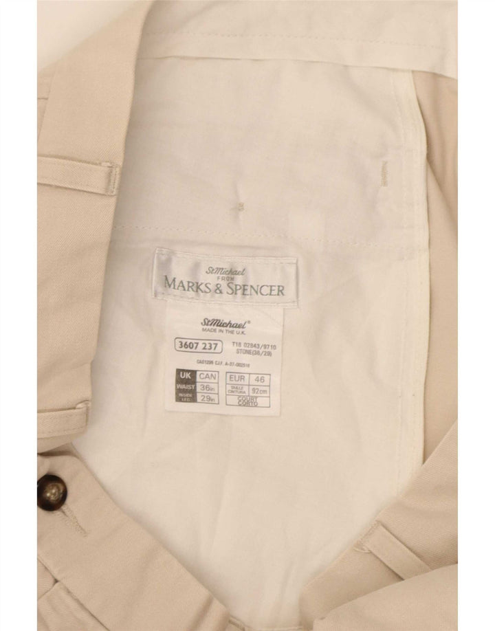 Marks & Spencer Herren-Anzughose mit Pegged-Anzug, W36, L29, beige Baumwolle