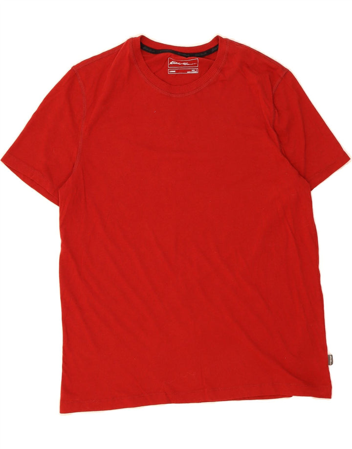 EDDIE BAUER Mens T-Shirt Top Large Red Cotton Vintage Eddie Bauer and Second-Hand Eddie Bauer from Messina Hembry 
