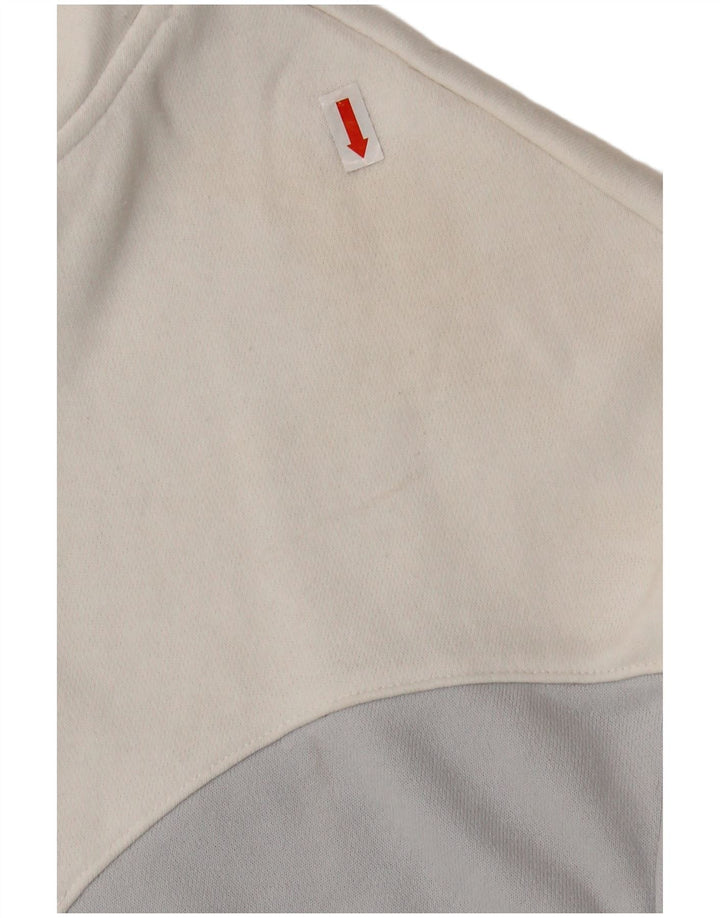 NIKE Womens Air Oversized Hoodie Pullover UK 14 Medium Off White Colourblock