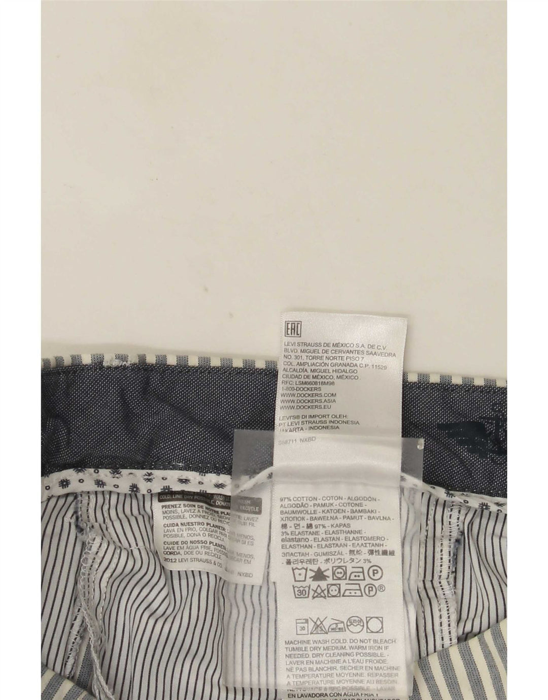 Dockers Herren-Chinoshorts W32, große grau gestreifte Baumwolle