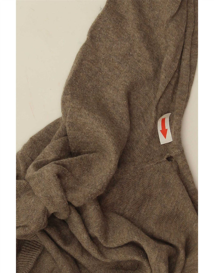 Topshop Damen-Pullover mit V-Ausschnitt, UK 12, mittelgraue Baumwolle