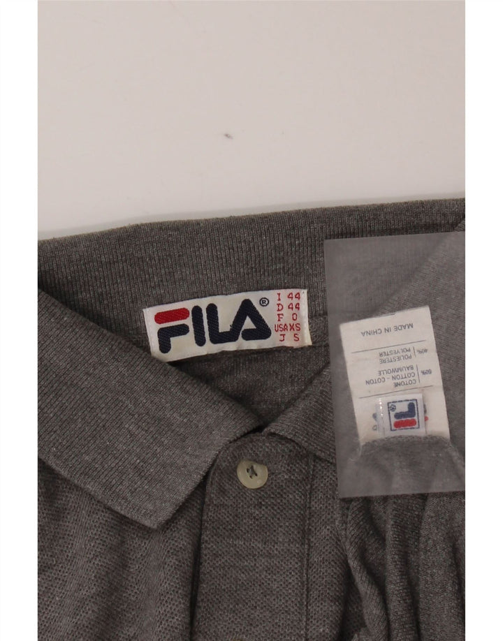Fila Herren Loose Fit Poloshirt IT 44 XS Graue Baumwolle