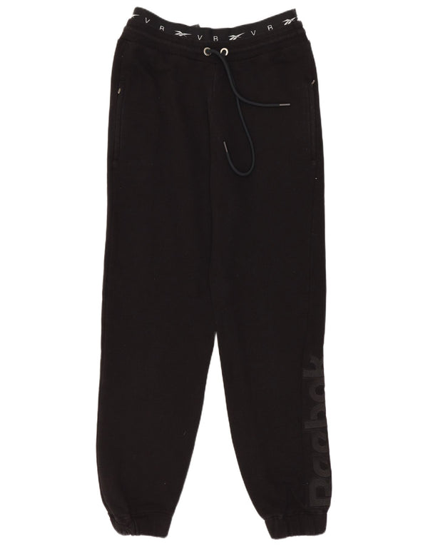 Reebok Womens Graphic Trainingshose Jogger UK 6 XS Schwarz Baumwolle