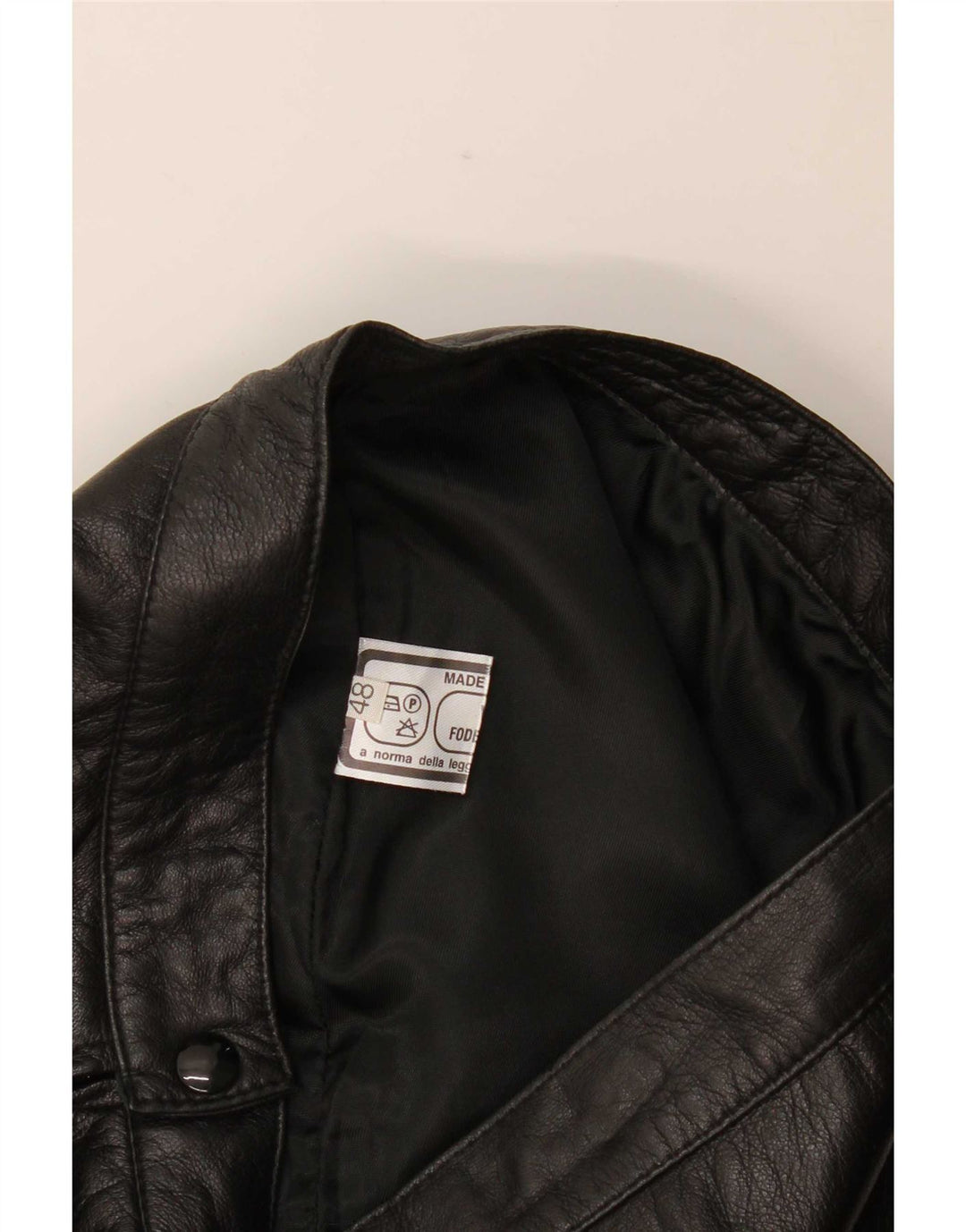 Vintage Damen Mini Lederrock W30 Medium Schwarz