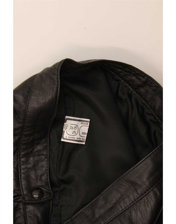 Vintage Damen Mini Lederrock W30 Medium Schwarz
